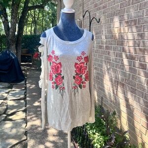 143 story long sleeve floral design size S w019